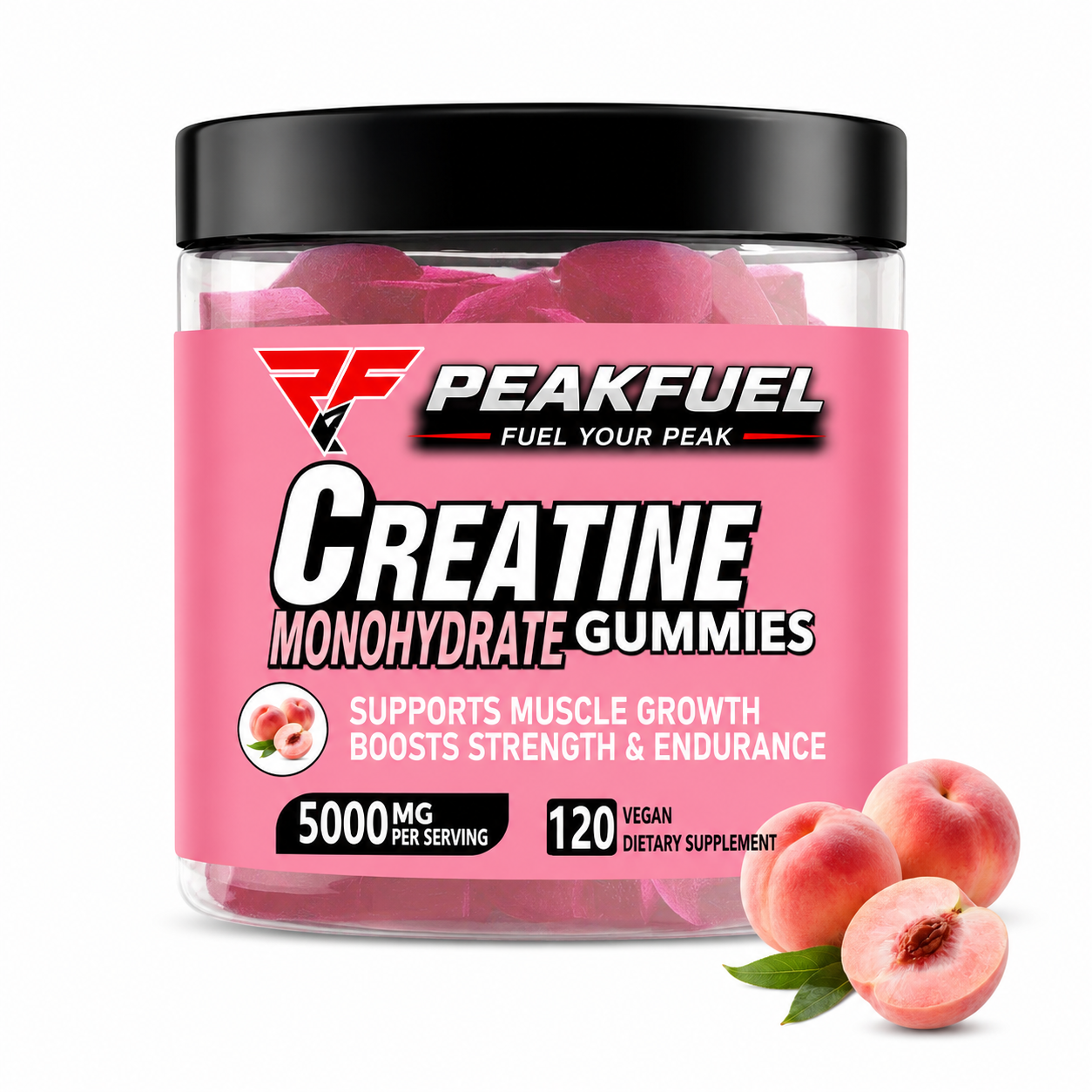 PeakFuel Pre-Workout + Creatine Gummies – Energy, Focus & Muscle Performance Supplements