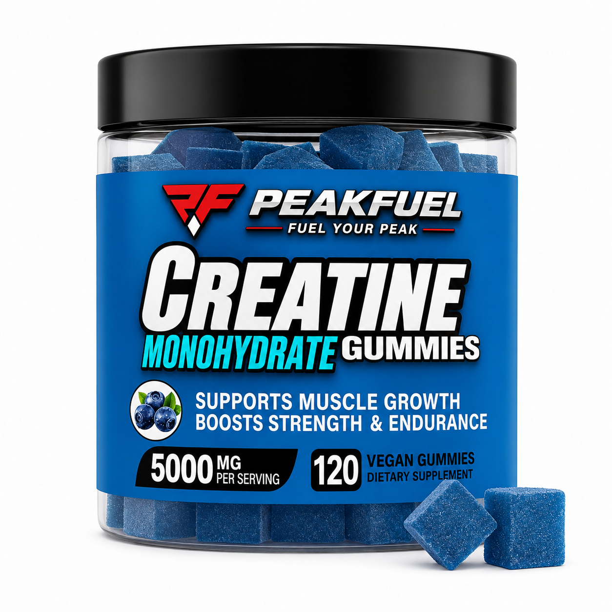 PeakFuel Pre-Workout + Creatine Gummies – Energy, Focus & Muscle Performance Supplements