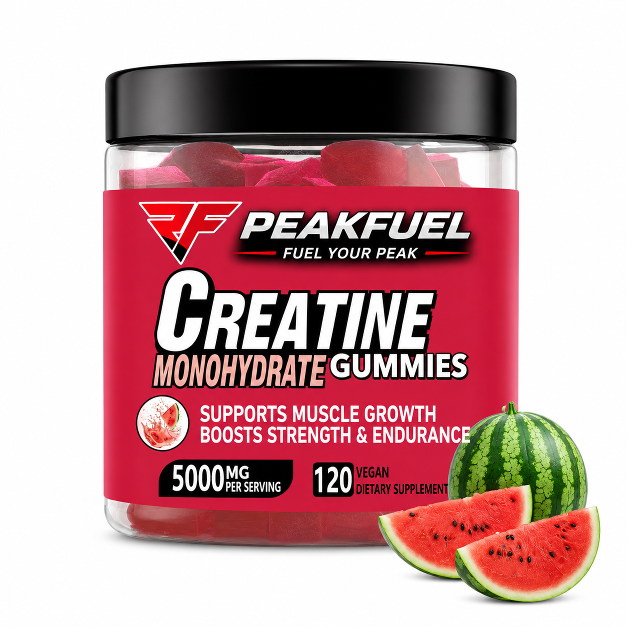 PeakFuel Pre-Workout + Creatine Gummies – Energy, Focus & Muscle Performance Supplements