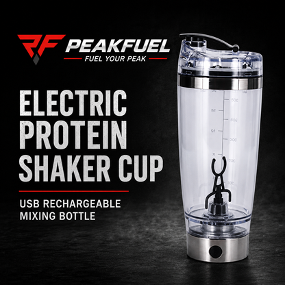 PeakFuel Electric Protein Shaker Cup – USB Rechargeable Mixing Bottle