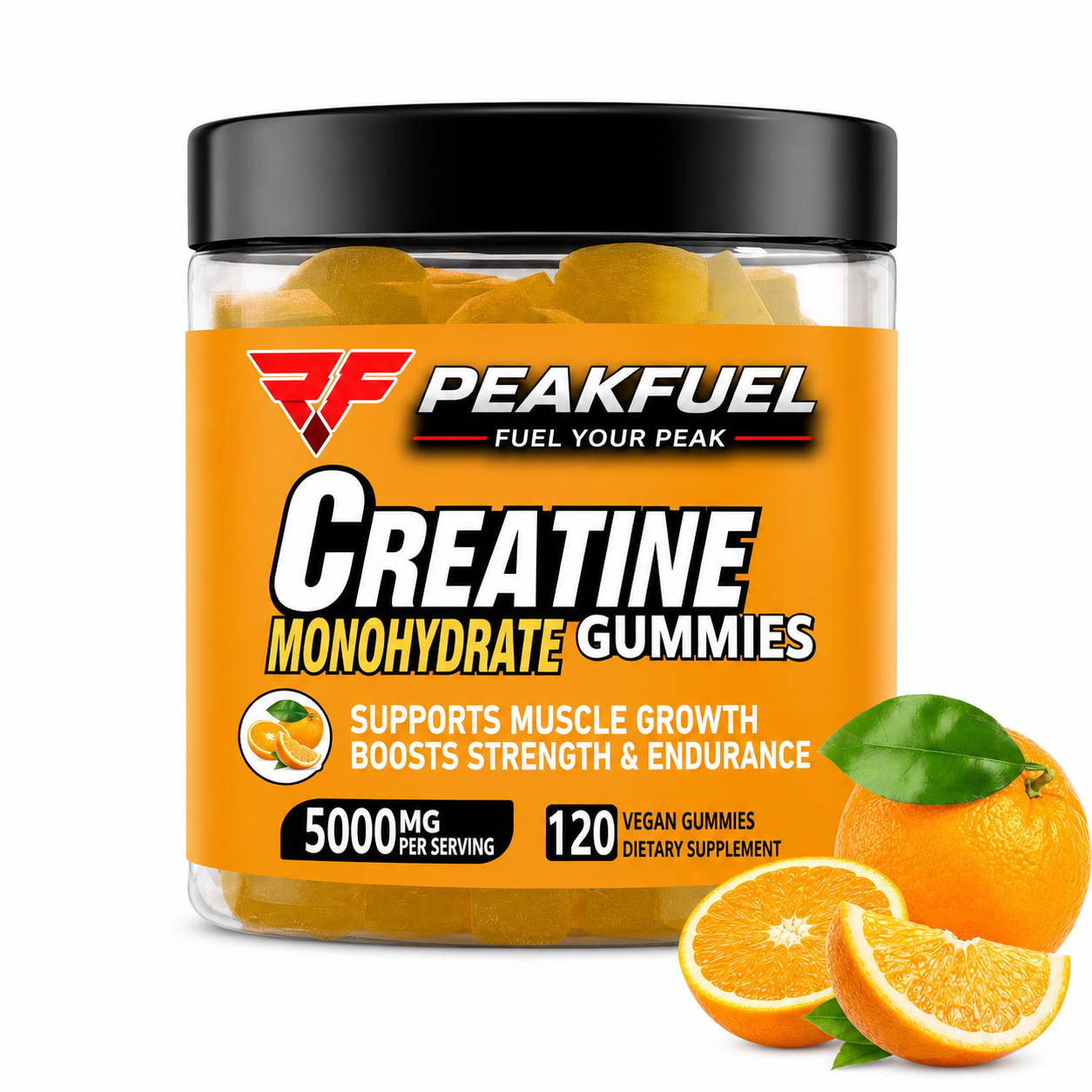 PeakFuel Pre-Workout + Creatine Gummies – Energy, Focus & Muscle Performance Supplements